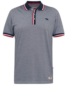D555 Bayton 2-Streifen-Jersey-Poloshirt mit gerippten Kragenbündchen, Grau